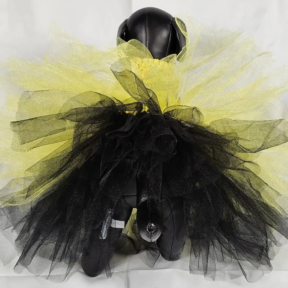 Handmade Bumblebee Pet Tutu Dress – Small Dog Costume NWT Yellow/Black